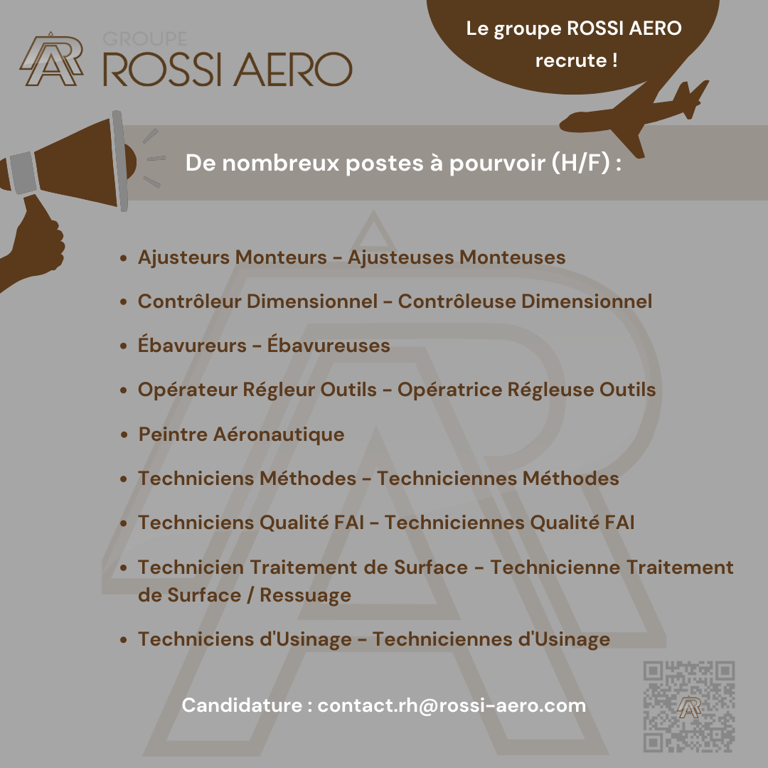 Affiche Recrutement Juillet 2022 Groupe Rossi Aéro